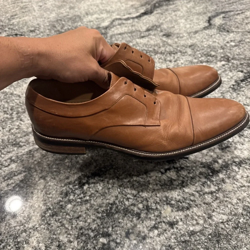 Cole Haan Warren Men 13 W Oxford Leather Casual Dress Shoes Cap Toe Brown C20153